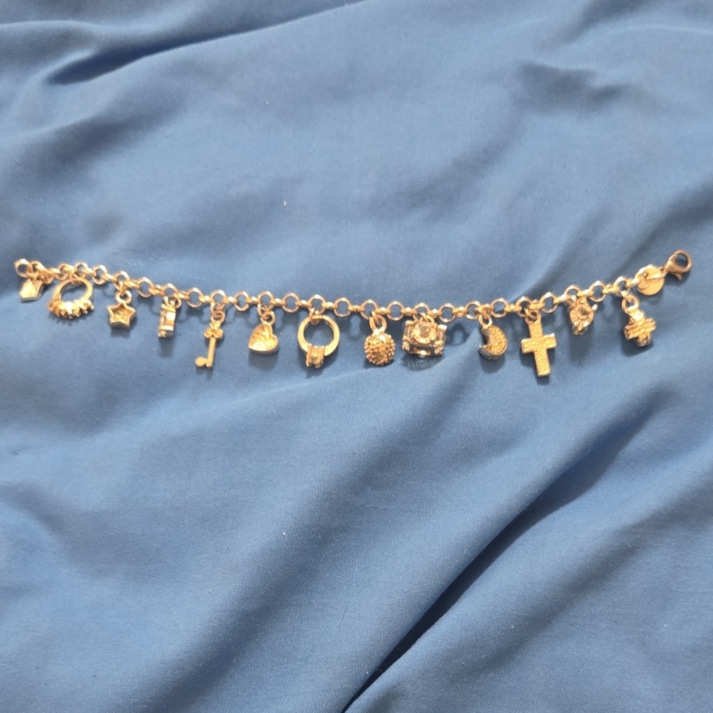 925 STERLING SILVER Charm Bracelet 8"